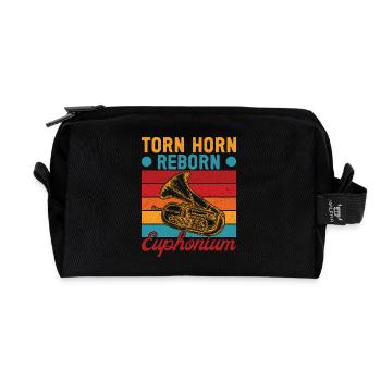 Euphonium Torn Horn Reborn Baritone Marching Band - Recycled Toiletry Zip Bag - black - Front