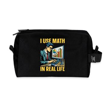 Statistician I Use Math In Real Life Mathematician - Recycled Toiletry Zip Bag - black - Front