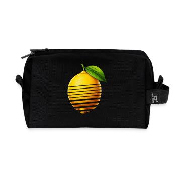 ZITRONE - Recycelte Kulturtasche - Schwarz - Vorne