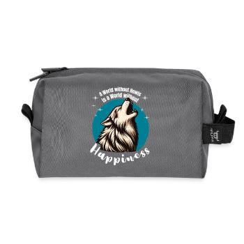 Wolf Wald Wildtier Natur Naturschützer Tierschutz - Recycelte Kulturtasche - Anthrazit - Vorne