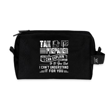 Tax Preparer I Can Explain It To You - Recycled Toiletry Zip Bag - black - Front