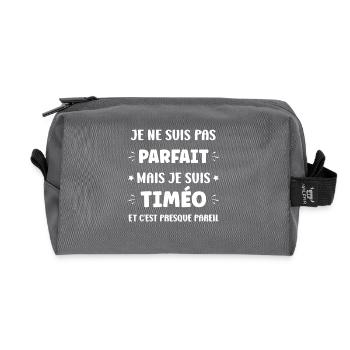Timo - Trousse de toilette en tissu recyclé - anthracite - Devant