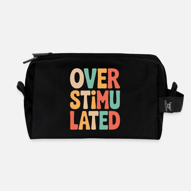 Neurodivergent Overstimulated - Recycelte Kulturtasche - Schwarz