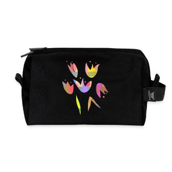 Blumen - Recycelte Kulturtasche - Schwarz - Vorne