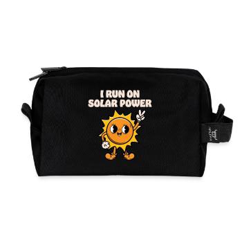 I run on Solar Power - Recycled Toiletry Zip Bag - black - Front