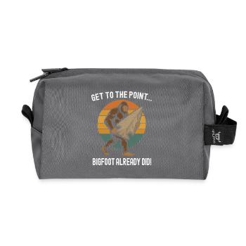 Bigfoot with arrowhead flint - Recycled Toiletry Zip Bag - anthracite - Front