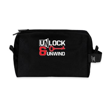 Escape Room Unlock & Unwind - Recycelte Kulturtasche - Schwarz - Vorne
