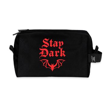 Chauve-souris gothique – Restez sombre - Trousse de toilette en tissu recyclé - noir - Devant