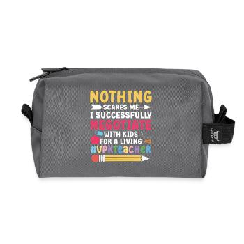 Don't worry, I negotiated successfully with me - Recycled Toiletry Zip Bag - anthracite - Front