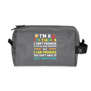 I'm a VPK teacher I can't - Recycled Toiletry Zip Bag - anthracite - Front