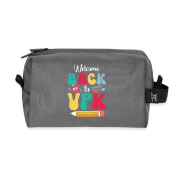 Welcome back to vpk - Recycled Toiletry Zip Bag - anthracite - Front