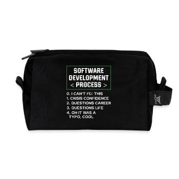 Softwareentwicklungsprozess Humor Programmierer - Recycelte Kulturtasche - Schwarz - Vorne