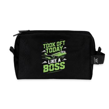 First time flying Travel Memory Sky - Recycled Toiletry Zip Bag - black - Front