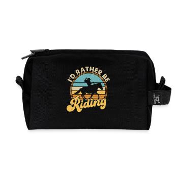 I'D Rather Be Riding - Recycelte Kulturtasche - Schwarz - Vorne