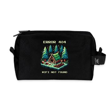 Erreur 404 WiFi non trouvé Bushcraft Gaming - Trousse de toilette en tissu recyclé - noir - Devant