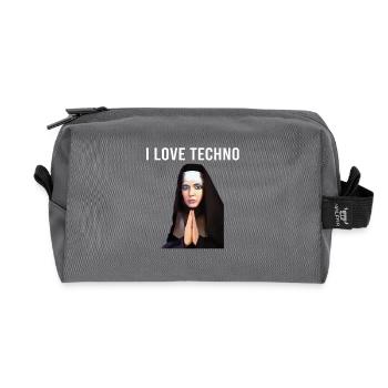 I Love Techno Nonne - Recycelte Kulturtasche - Anthrazit - Vorne