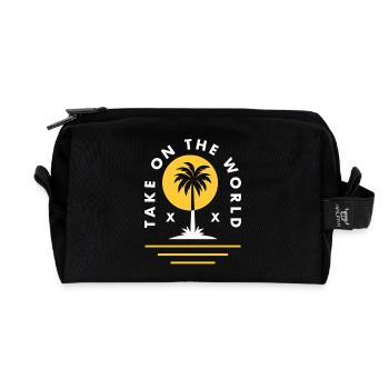 Take on the World - Recycled Toiletry Zip Bag - black - Front