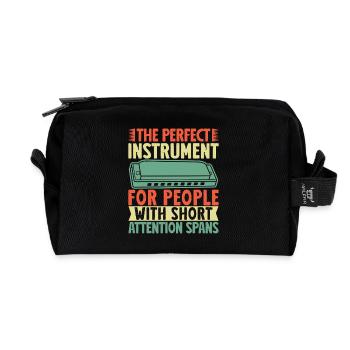 Funny Harmonica Player For People - Recycelte Kulturtasche - Schwarz - Vorne