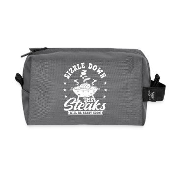 Grilling BBQ Meat Smoke Barbecue Smoker - Recycled Toiletry Zip Bag - anthracite - Front