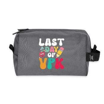 Dernier jour de vpk - Trousse de toilette en tissu recyclé - anthracite - Devant