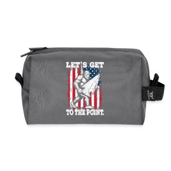 Funny Bigfoot Arrowheads US Flag - Recycled Toiletry Zip Bag - anthracite - Front