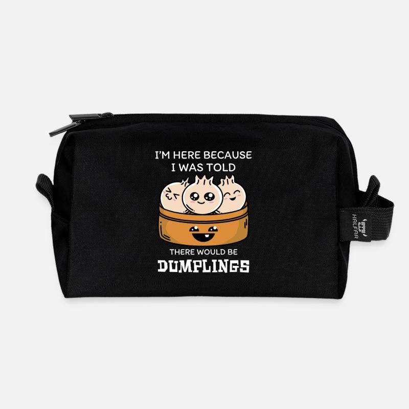 Ich Bin Hier Wegen Der Dumplings - Recycelte Kulturtasche - Schwarz