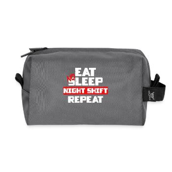 Dock Worker Eat No Sleep Night Shift Repeat - Recycled Toiletry Zip Bag - anthracite - Front