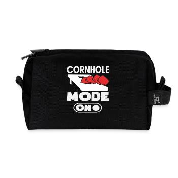 Mode joueur Cornhole activé - Trousse de toilette en tissu recyclé - noir - Devant