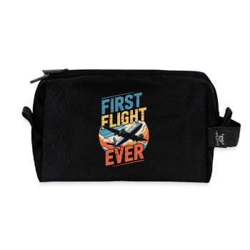 First time flying Travel Memory Sky - Recycled Toiletry Zip Bag - black - Front