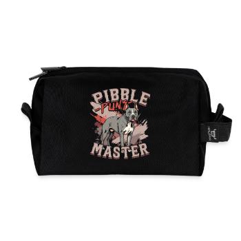 Pitbull Pitbulls Pibble Puns Master - Trousse de toilette en tissu recyclé - noir - Devant
