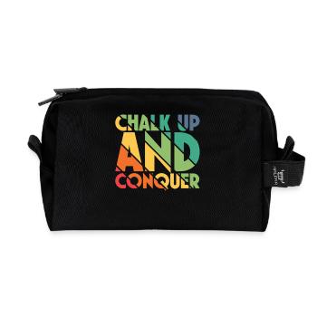 Boulderer Chalk Up Und Conquer Bouldering - Recycelte Kulturtasche - Schwarz - Vorne