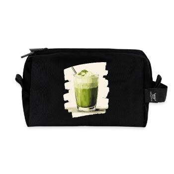 Matcha Latte Liebhaber Grüntee - Recycelte Kulturtasche - Schwarz - Vorne