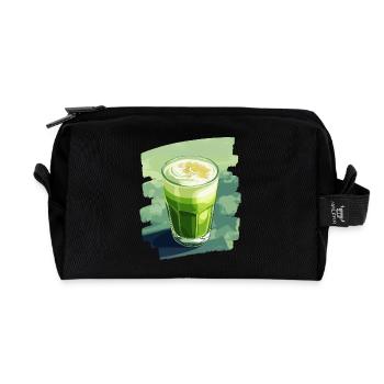 Matcha Latte Liebhaber Grüntee - Recycelte Kulturtasche - Schwarz - Vorne
