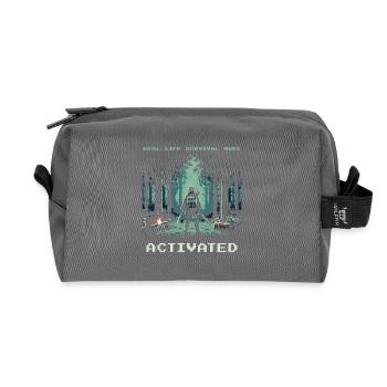 Real Life Survival Mode Activated Saying - Recycled Toiletry Zip Bag - anthracite - Front