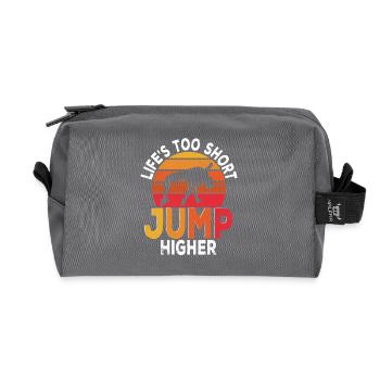 Saut en hauteur La vie est trop courte Sautez plus haut - Trousse de toilette en tissu recyclé - anthracite - Devant