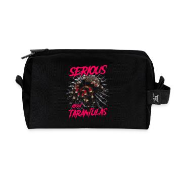 Serious About Tarantulas Pet Spider - Recycled Toiletry Zip Bag - black - Front