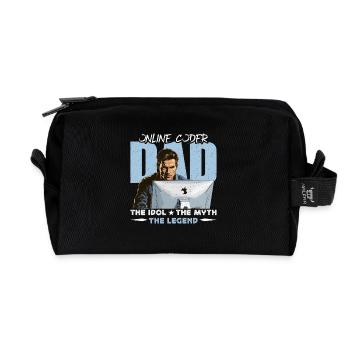 Codeur en ligne Papa L’idole Le mythe Le développeur - Trousse de toilette en tissu recyclé - noir - Devant