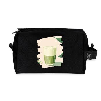 Matcha Latte Liebhaber Grüntee - Recycelte Kulturtasche - Schwarz - Vorne