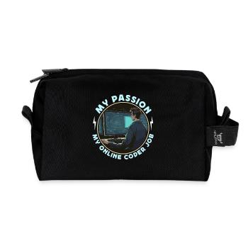 Codeur en ligne Ma passion Mon informatique en ligne - Trousse de toilette en tissu recyclé - noir - Devant