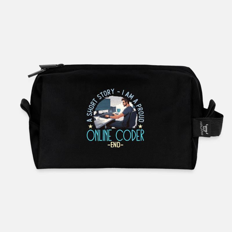 Online Coder A Short Story I Am A Web Developer - Recycelte Kulturtasche - Schwarz