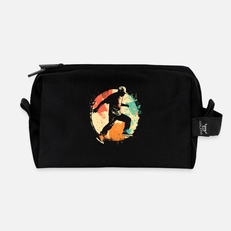 Vintage B-Boy - Recycelte Kulturtasche - Schwarz