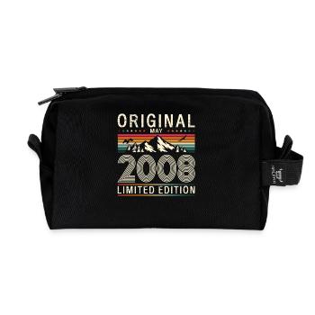 18ème anniversaire cadeau mari Original mai 2008 - Trousse de toilette en tissu recyclé - noir - Devant