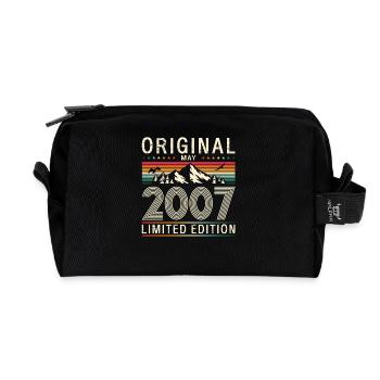 18ème anniversaire cadeau mari Original mai 2007 - Trousse de toilette en tissu recyclé - noir - Devant