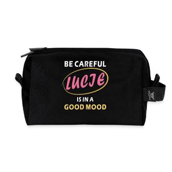 LUCIE IS IN A GOOD MOOD - Recycelte Kulturtasche - Schwarz - Vorne