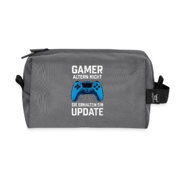 Gamers don't age - Recycled Toiletry Zip Bag - anthracite - Front