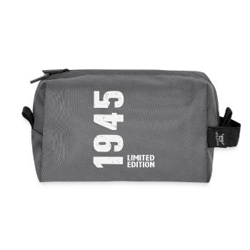80 Years 1945 Birthday Gift - Recycled Toiletry Zip Bag - anthracite - Front