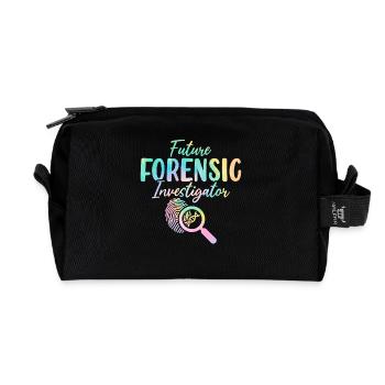 Forensic Investigator Tie Dye Funny Forensics - Recycled Toiletry Zip Bag - black - Front