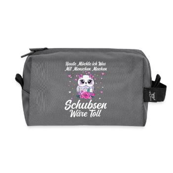 Today I want to do something with people pushing- - Recycled Toiletry Zip Bag - anthracite - Front
