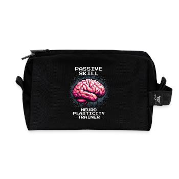 Occupational Therapy Neuroplasticity Trainer Retro Pixel - Recycled Toiletry Zip Bag - black - Front