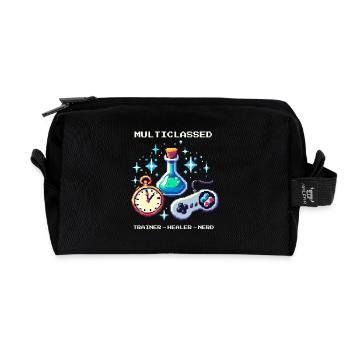 Occupational Therapy Trainer Healer Nerd Retro Pixel Art - Recycled Toiletry Zip Bag - black - Front